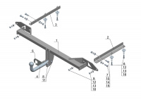 Фаркоп CV 09 для CHEVROLET Orlando 2011-2018, Автос, нагрузка 1500/75 кг. С подрезкой бампера от магазина ФаркопРос